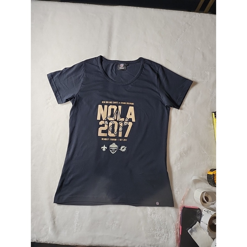 Team Apparel New Orleans Saints VS Miami dolphjust 2017 London Women size large - Picture 2 of 9